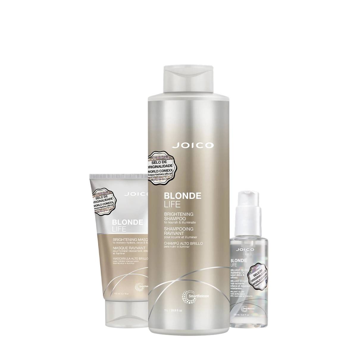 Kit Joico Blonde Life Smart Release Shampoo Máscara Oil 100 (3 Produtos)