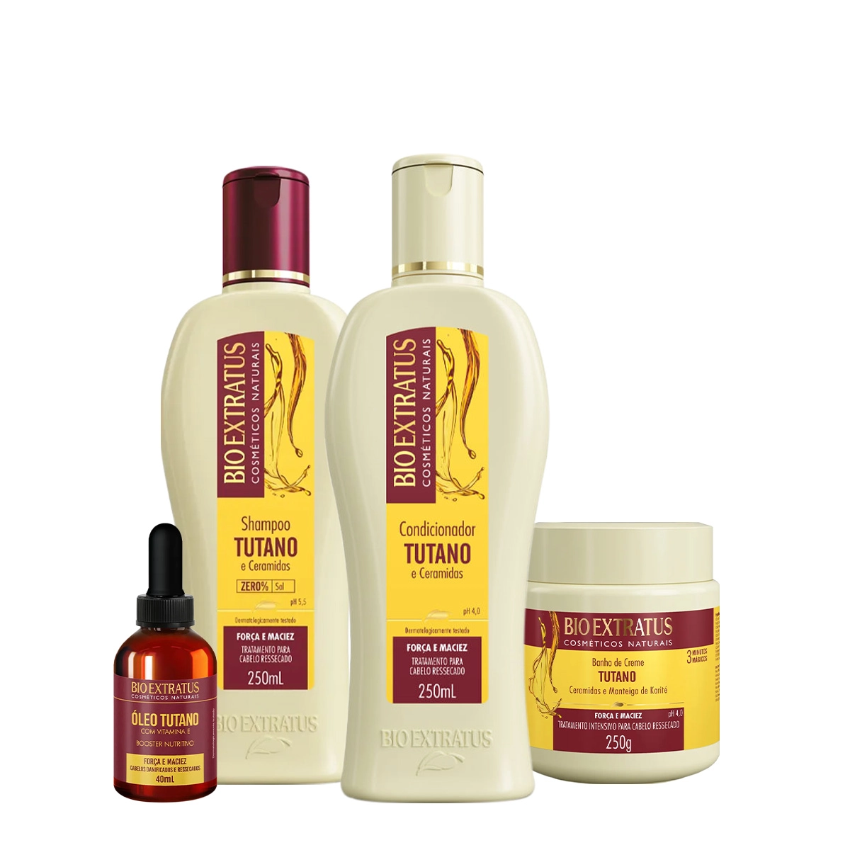 Kit Bio Extratus Tutano Vitamina E Booster Home Care Oil (4 Produtos)
