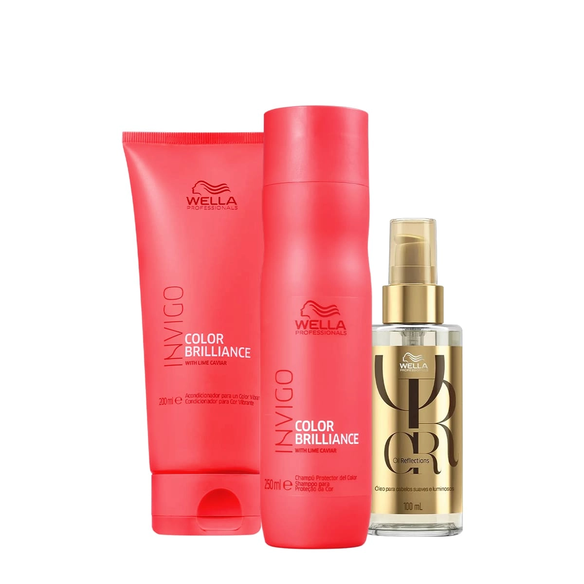 Kit Wella Professionals Invigo Brilliance Reflections Duo Oil 100 (3 Produtos)