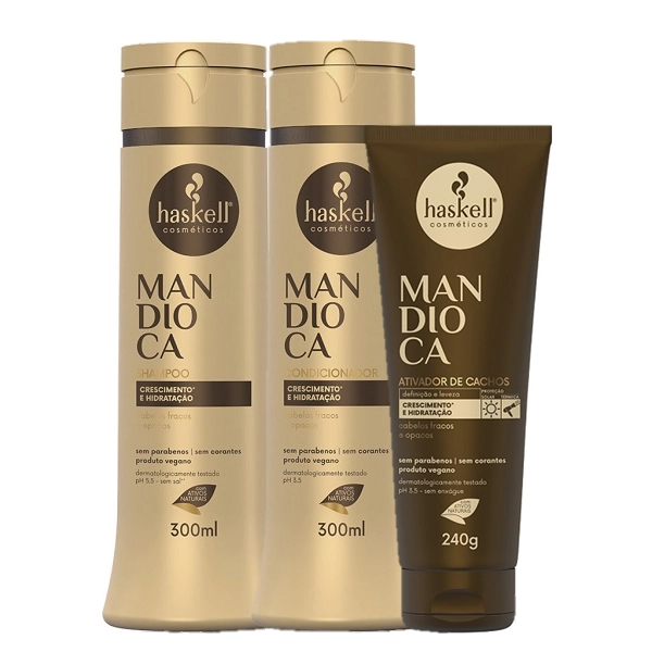 Haskell Mandioca Duo 300ml E Ativador De Cachos 240g