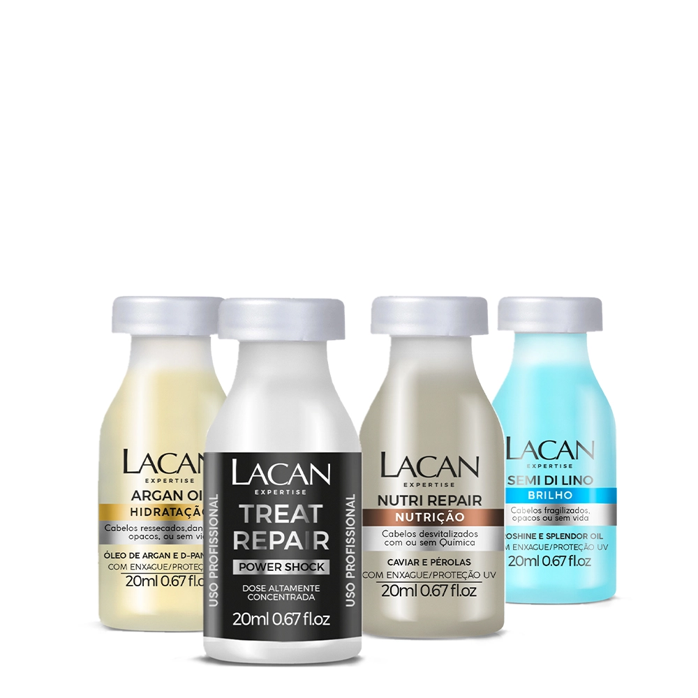 Produto Kit_Lacan_Argan_Nutri_Semi_di_Lino_e_Treat_Repair_Ampola_de_Tratamento_4_produtos_Evas_1