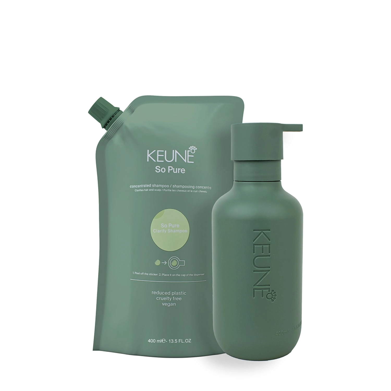 Kit Keune So Pure Clarify Shampoo Refil E Dispenser Frasco (2 Produtos)