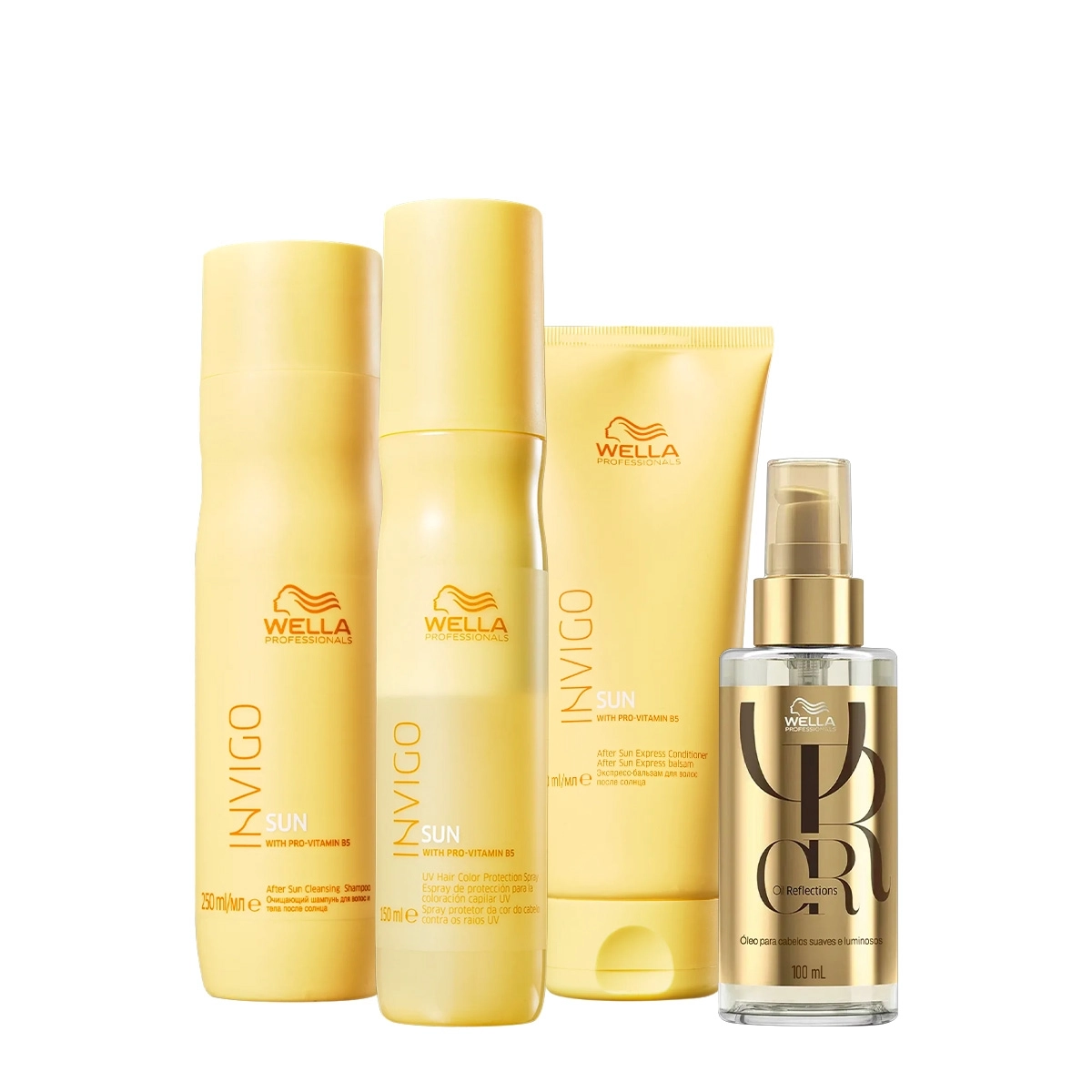 Kit Wella Professionals Invigo Sun Reflections Duo Leave-in Oil 100 (4 Produtos)