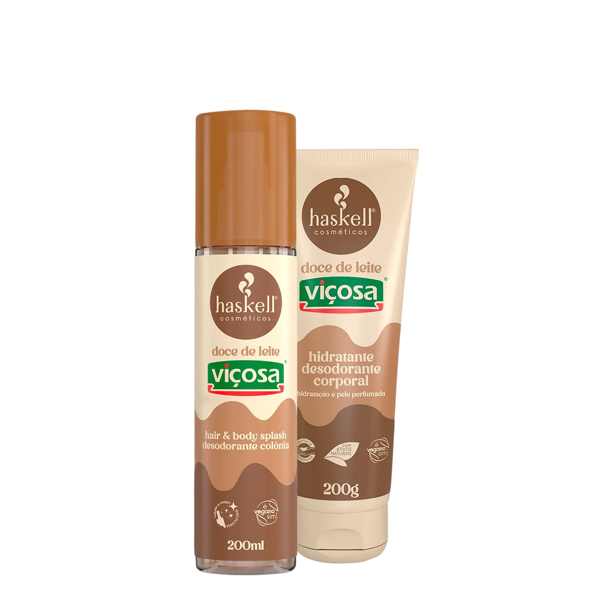 Kit Haskell Doce De Leite Viçosa Hidratante Body Splash (2 Produtos)