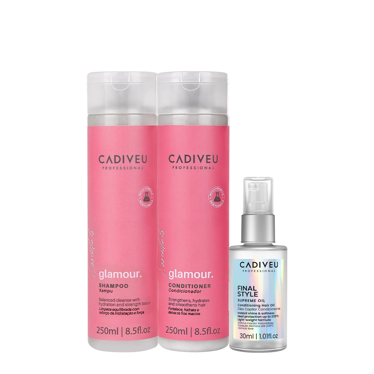Kit Cadiveu Professional Glamour Duo E Final Style Oil (3 Produtos)