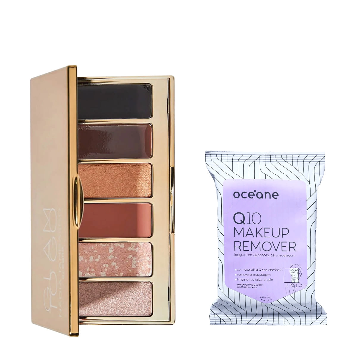 Kit Nádia Tambasco By Océane Glam To Go Palette E Q10 Makeup Lenço Demaquilante (2 Produtos)