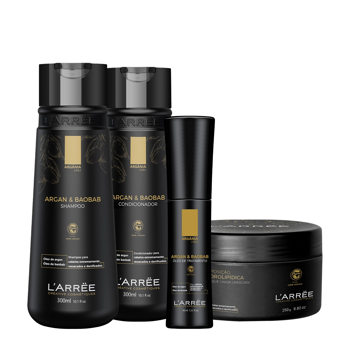Produto Kit_LARREE_Argan_e_Baobab_Shampoo_Condicionador_Mascara_e_Oleo_Evas_1