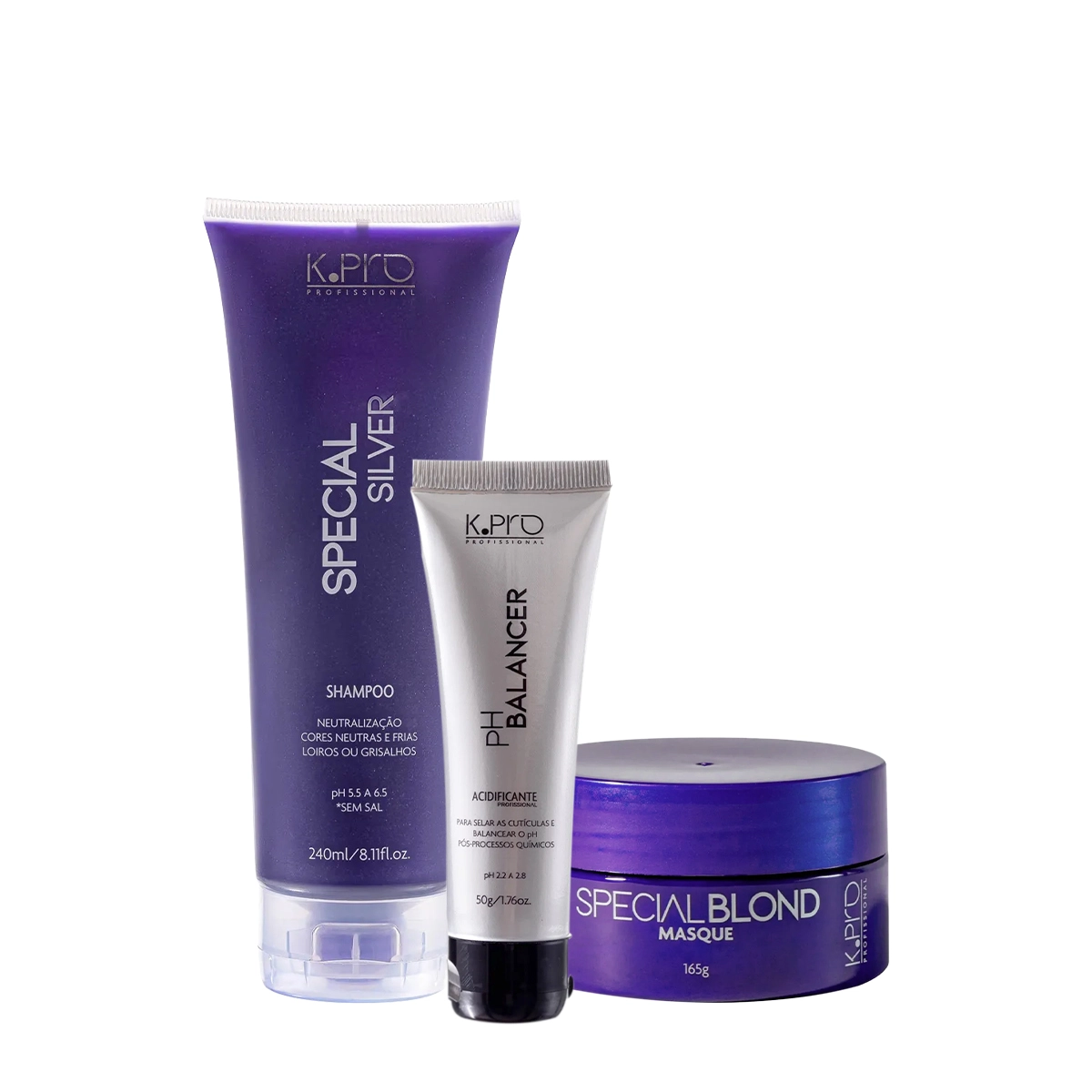 Kit K.Pro Profissional Special Silver Shampoo Máscara E Acidificante (3 Produtos)