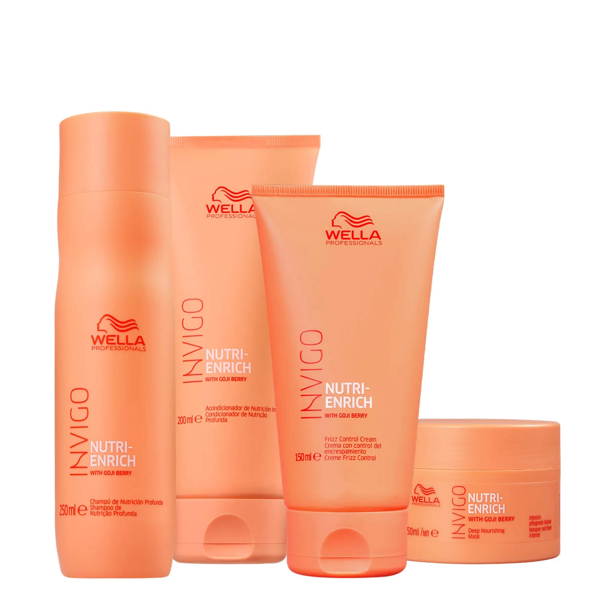 Kit Wella Professionals Invigo Nutri-Enrich Frizz Control Home Care Leave-in (4 Produtos)