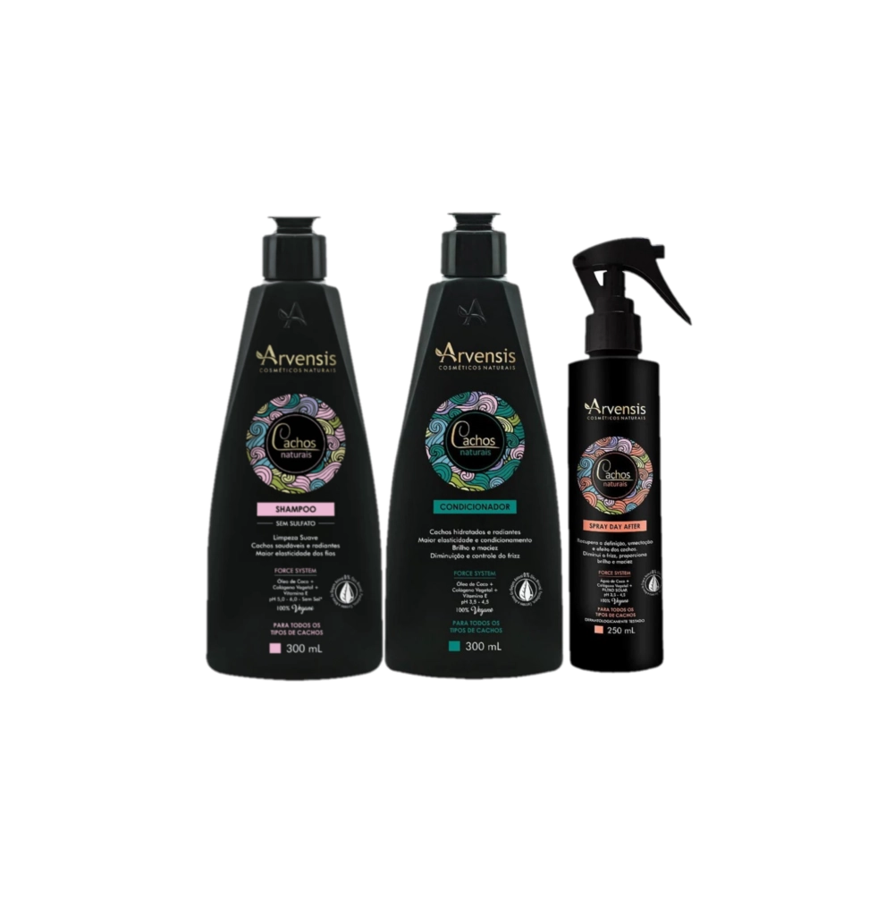Kit Arvensis Cachos Naturais Trio (3 Produtos)
