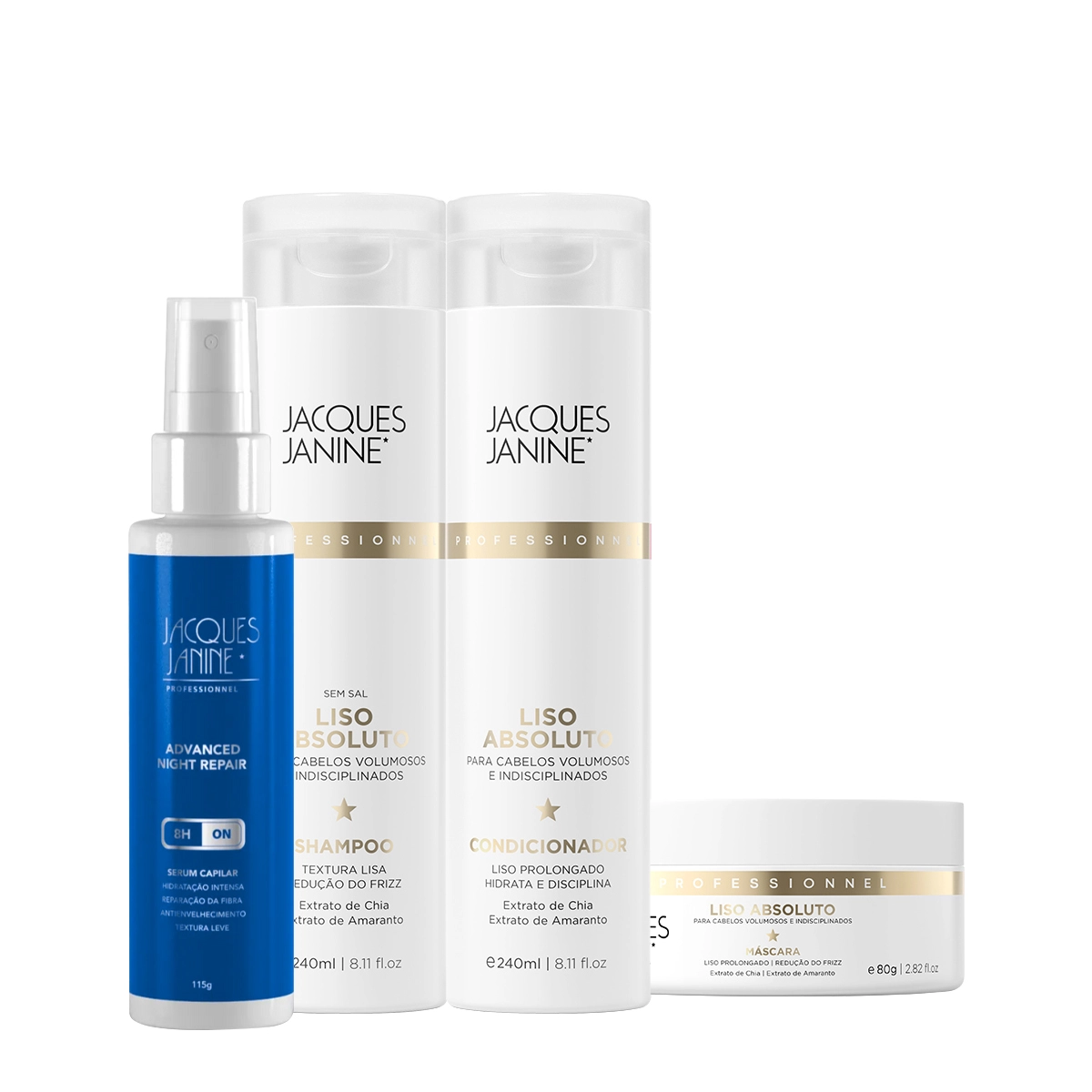 Kit_Jacques_Janine_Professionnel_Liso_Absoluto_Shampoo_Condicionador_Mascara_e_Night_Serum_Evas_1 Produto Kit_Jacques_Janine_Professionnel_Liso_Absoluto_Shampoo_Condicionador_Mascara_e_Night_Serum_Evas_1