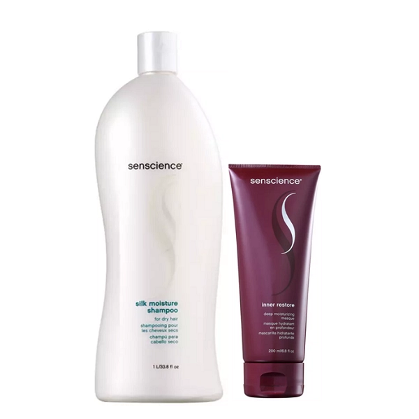 Senscience Silk Moisture Shampoo 1L+Máscara Inner Restore Deep Moisturizing 200ml