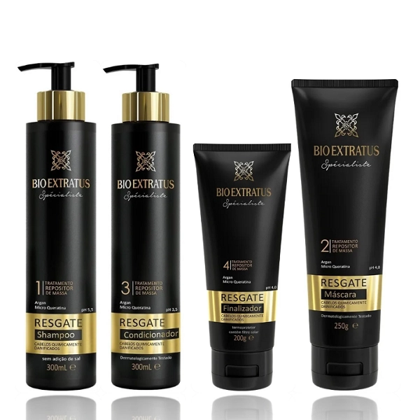 Bio Extratus Specialiste Resgate Shampoo E Condicionador 300ml Mais Máscara 250g E Finalizador 200g