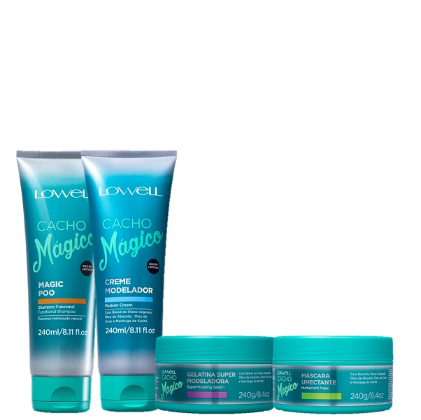 Lowell Cacho Magico Shampoo 240ml Creme 240ml Mascara 240g E Gelatina 240g