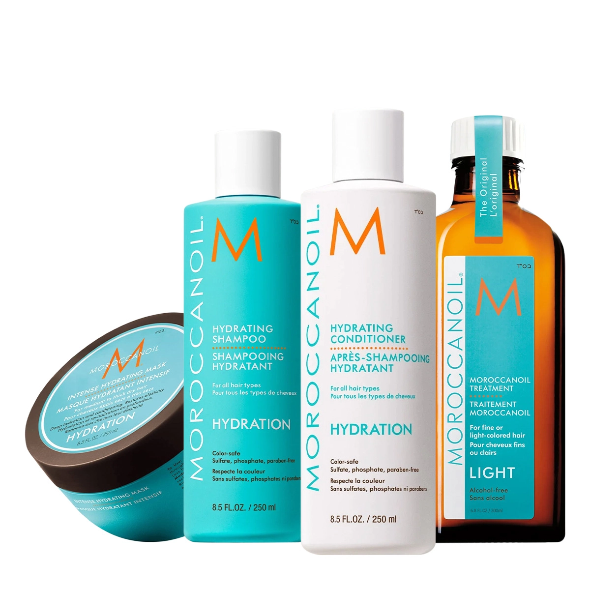 Produto Kit_Moroccanoil_Hydrating_Treatment_Light_Shampoo_Condicionador_Mascara_De_Hidratacao_Oleo_Capilar_200ml_Evas_1