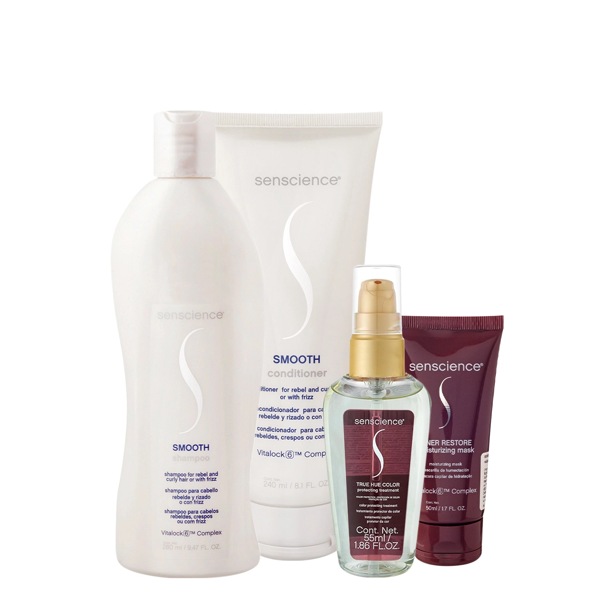Kit Senscience Smooth Inner True Hue Home Care Sérum 55 (4 Produtos)