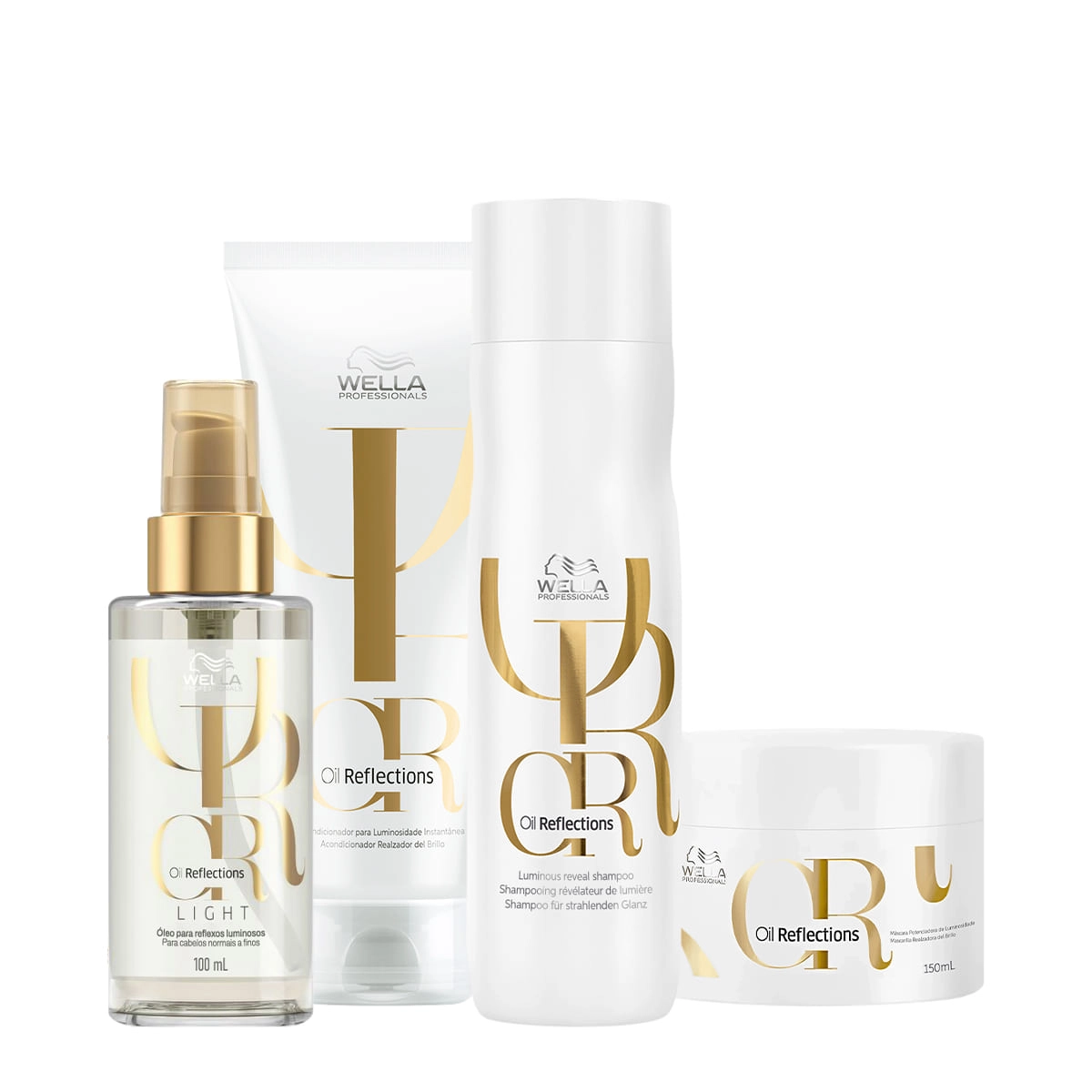 Kit Wella Professionals Oil Reflections Home Care Oil Light 100 (4 Produtos)