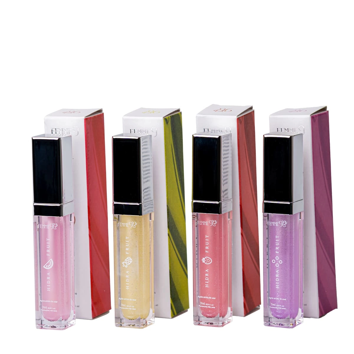 Kit Femme9 Hidra Fruit Gloss Labial (4 Produtos)