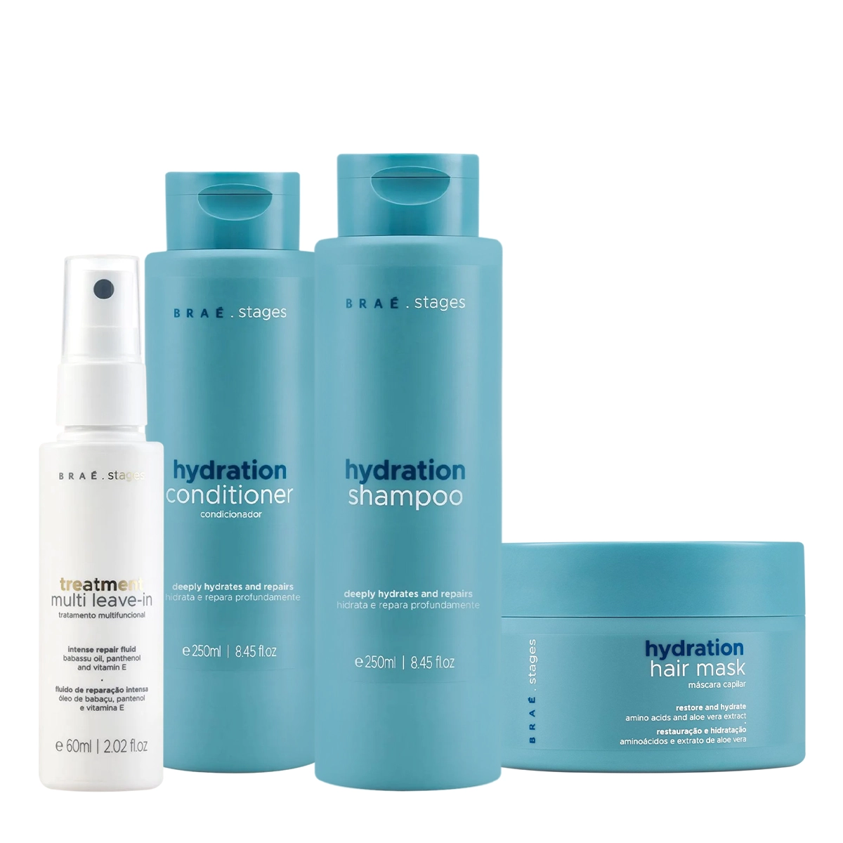 Kit Braé Stages Hydration Multi Home Care Leave-in (4 Produtos)