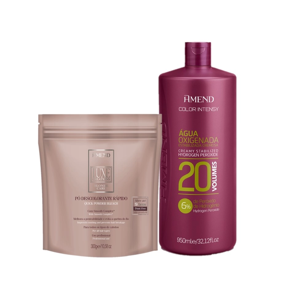 Amend Luxe Creations Pó Descolorante 300g E Color Intense Oxigenada 20v 950ml