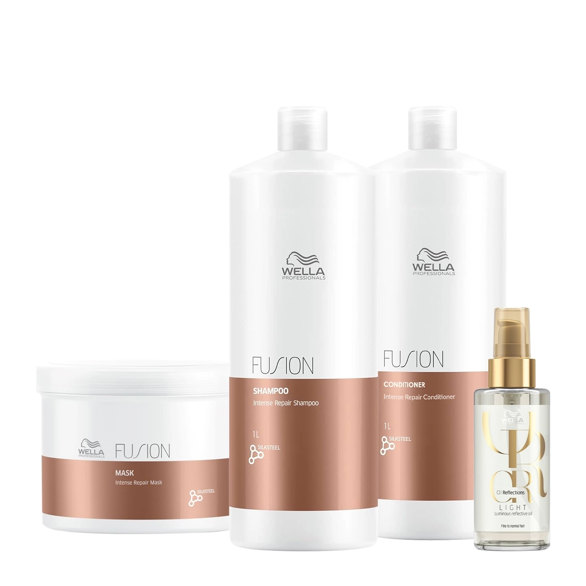 Kit Wella Professionals Fusion Reflections Salon Total Oil Light (4 Produtos)
