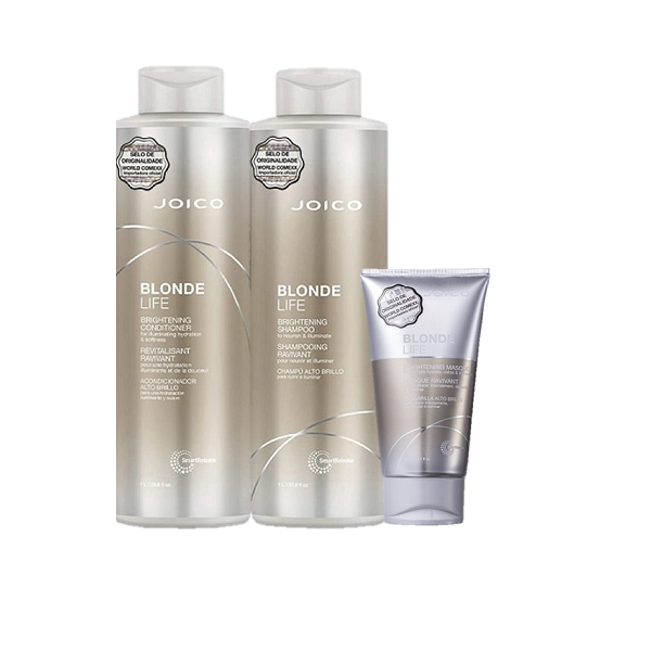 Joico Blonde Life Brightening Shampoo 1L Condicionador 1L Mascara 150ml
