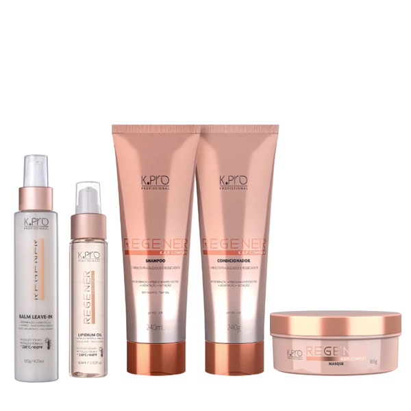 K Pro Regener Shampoo+Condicionador 240ml+Mascara 165g+Balm Leave-in 120g+Lipidium Oil 60ml