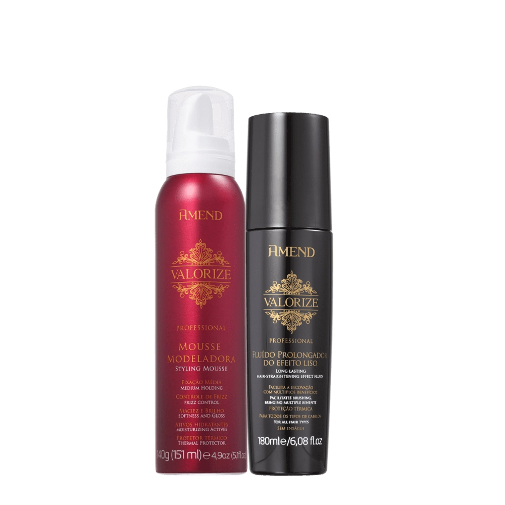 Kit Amend Valorize Mousse E Fluído Efeito Liso Prolongador (2 Produtos)