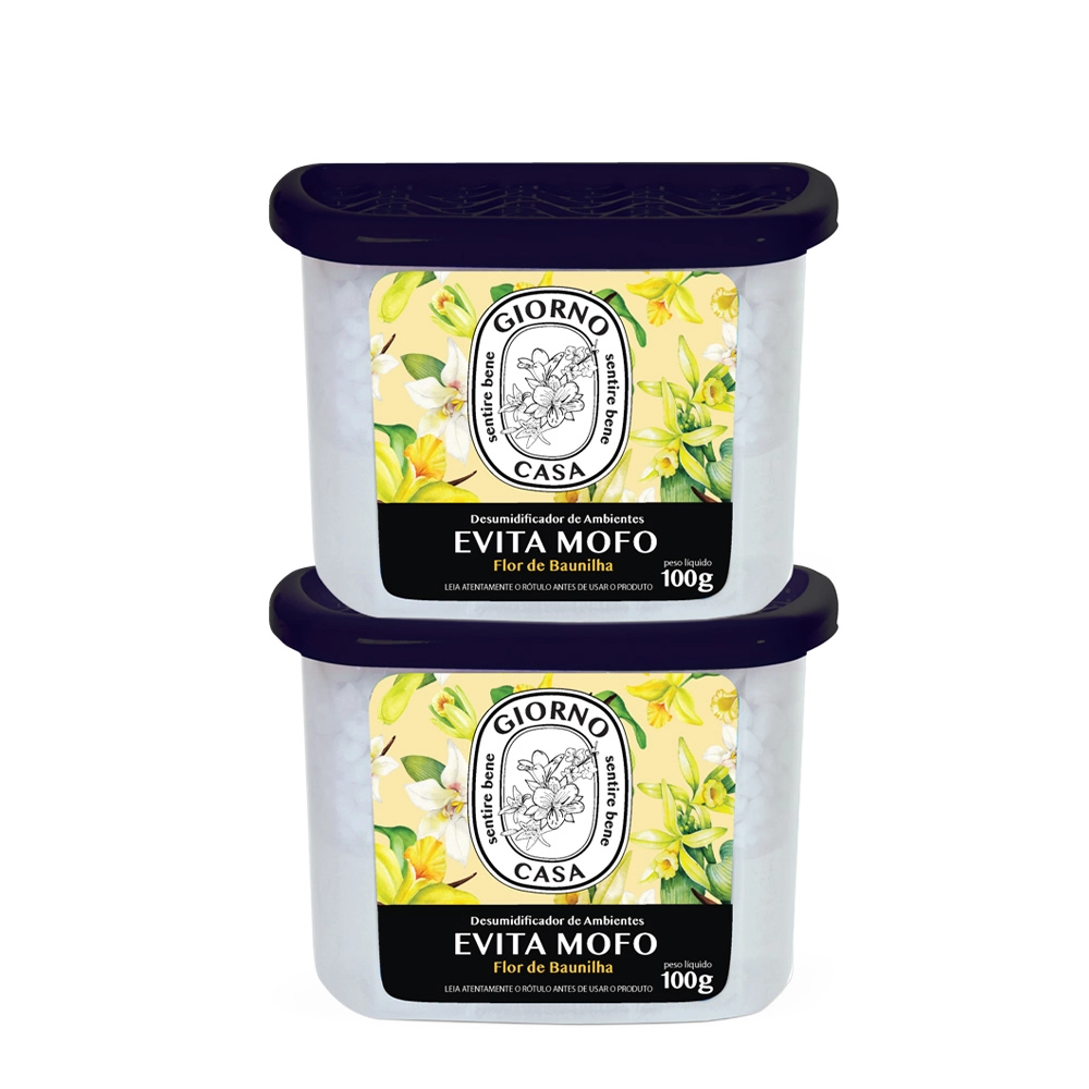 Kit Giorno Casa Sentire Bene Evita Mofo Flor De Baunilha - Desumidificador De Ambientes 100g (2 Unidades)