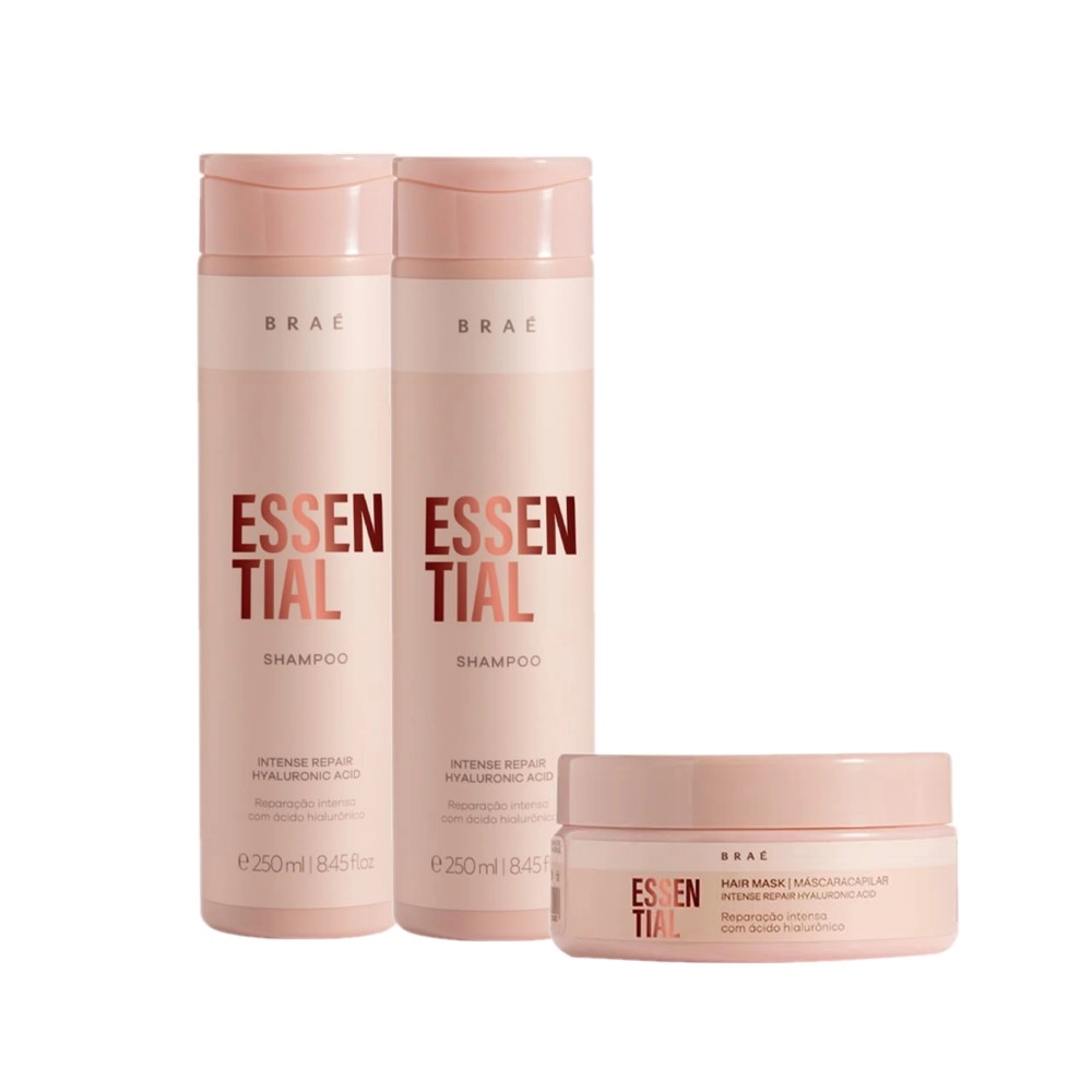 Kit Braé Essential Shampoo Extra E Máscara (3 Produtos)