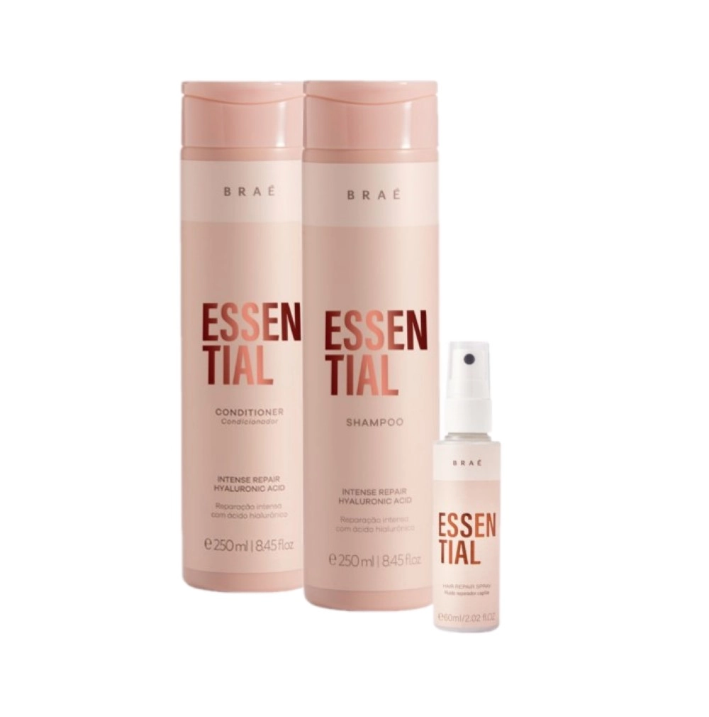 Kit Braé Essential Shampoo Condicionador E Leave-in (3 Produtos)