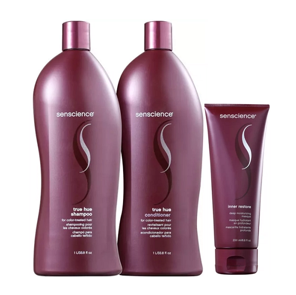 Kit Senscience True Hue Shampoo E Condicionador 1L E Máscara Inner Restore Deep Moisturizing 200ml