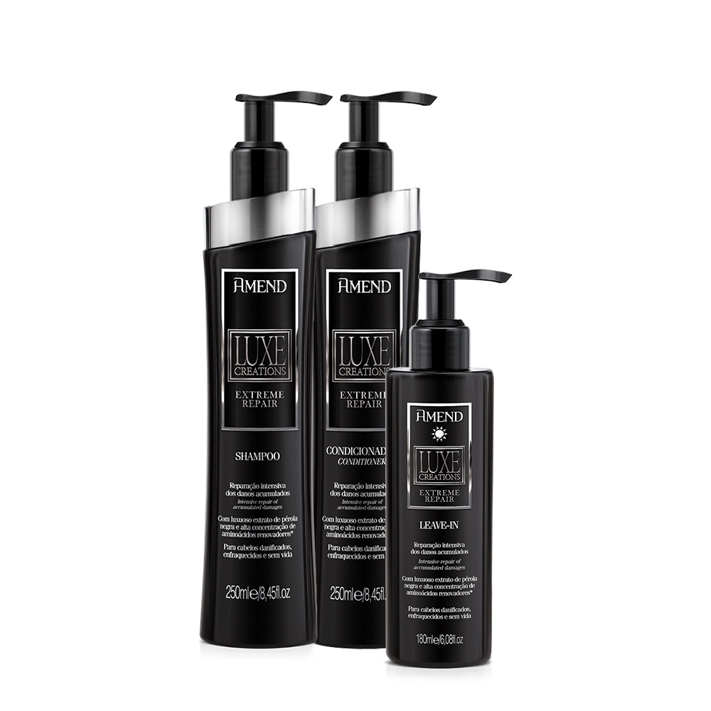 Produto Kit_Amend_Luxe_Creations_Extreme_Repair_Shampoo_Condicionador_Leave-in_Evas_1
