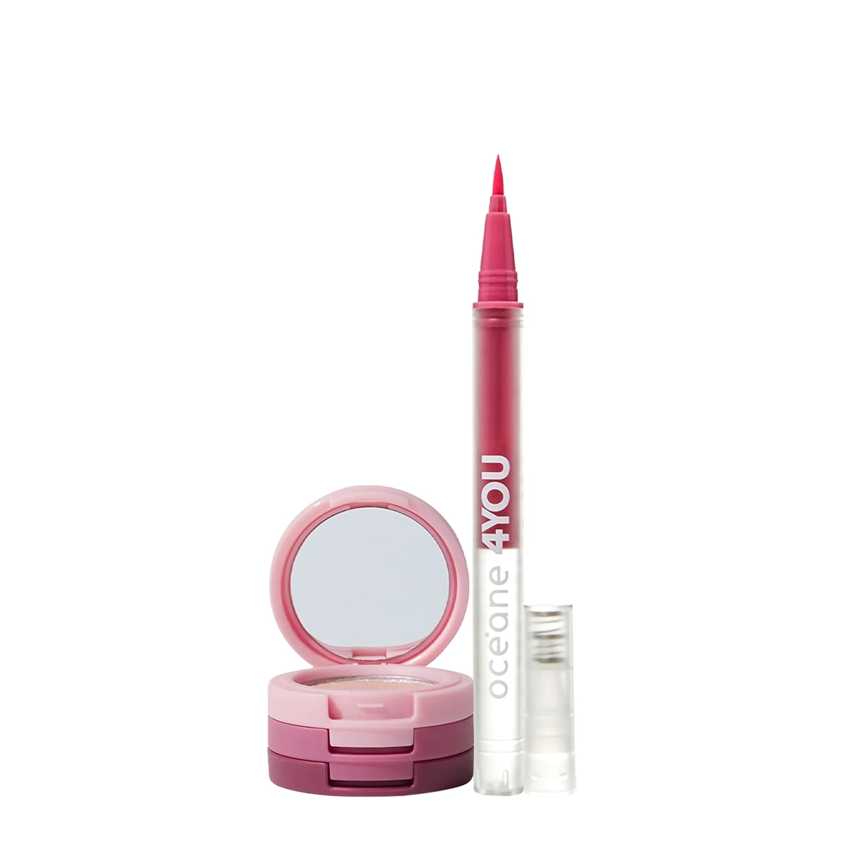Kit Océane 4you Sombra Rose Sparkle Caneta Delineadora Color Neon Pink (2 Produtos)