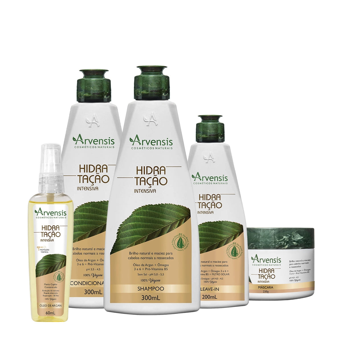 Produto Kit_Arvensis_Cosmeticos_Naturais_Hidratacao_Intensiva_Shampoo_Condicionador_Mascara_Leave-in_Oleo_Evas_1