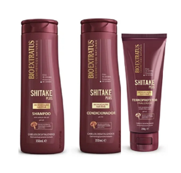 Bio Extratus Shitake Plus (Shampoo+Cond 350g+ Finalizador Termoprotetor 200g)