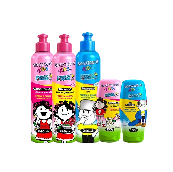 Bio Extratus Kids Cacheados Duo 240ml Finalizador Gel 150g E Shampoo 2x1 240ml