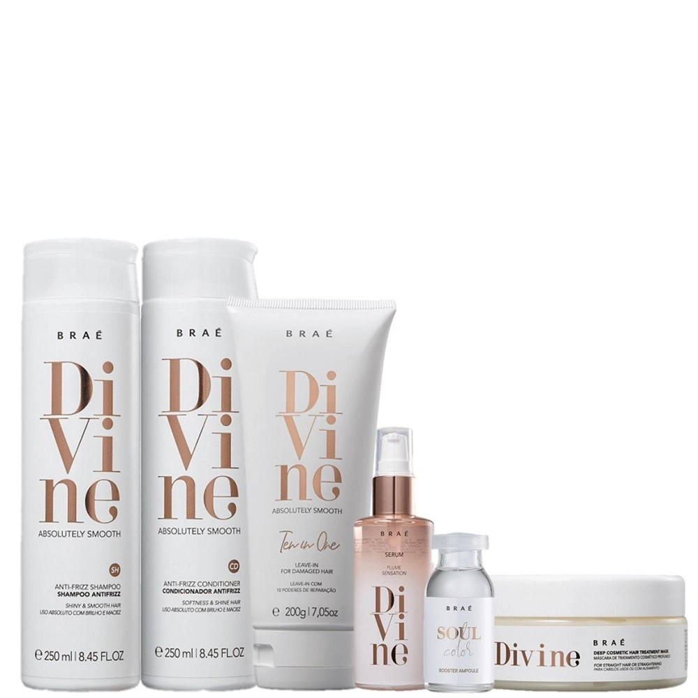 Kit Braé Divine Anti Frizz Cabelos Coloridos (6 Produtos)