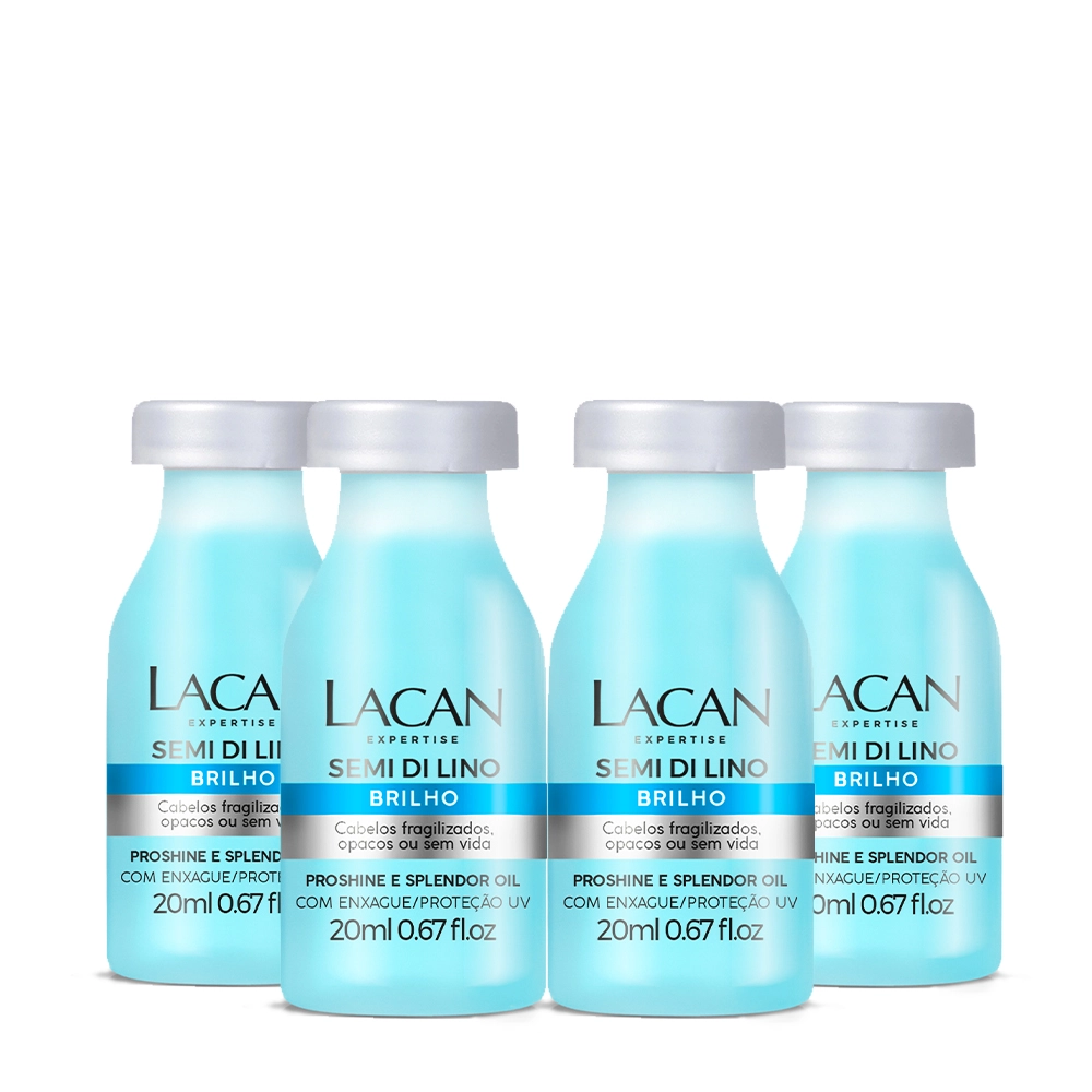 Produto Kit_Lacan_Semi_di_Lino_Brilho_Ampola_de_Tratamento_17ml_4_unidades_Evas_1