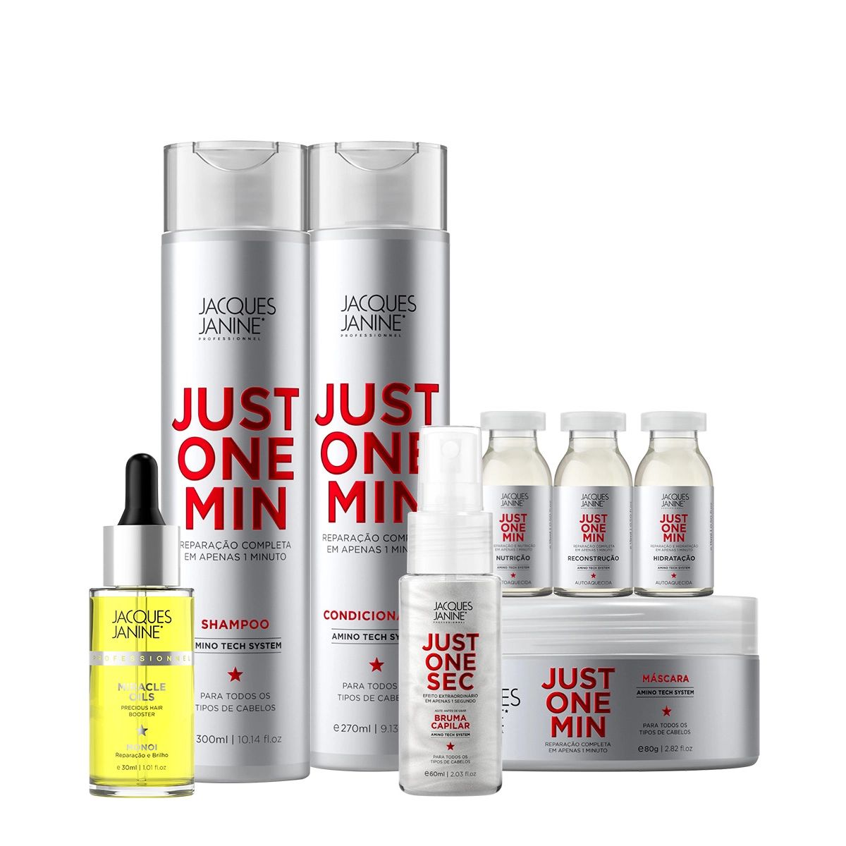 Produto Kit_Jacques_Janine_Professionnel_Just_One_Min_Cronograma_Capilar_Completo_e_Miracle_Oils_Monoi_Evas_1 