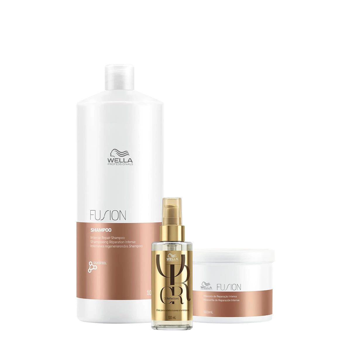 Wella Professionals Fusion Shampoo 1L+Mascara 500g+Oil Reflections 100ml
