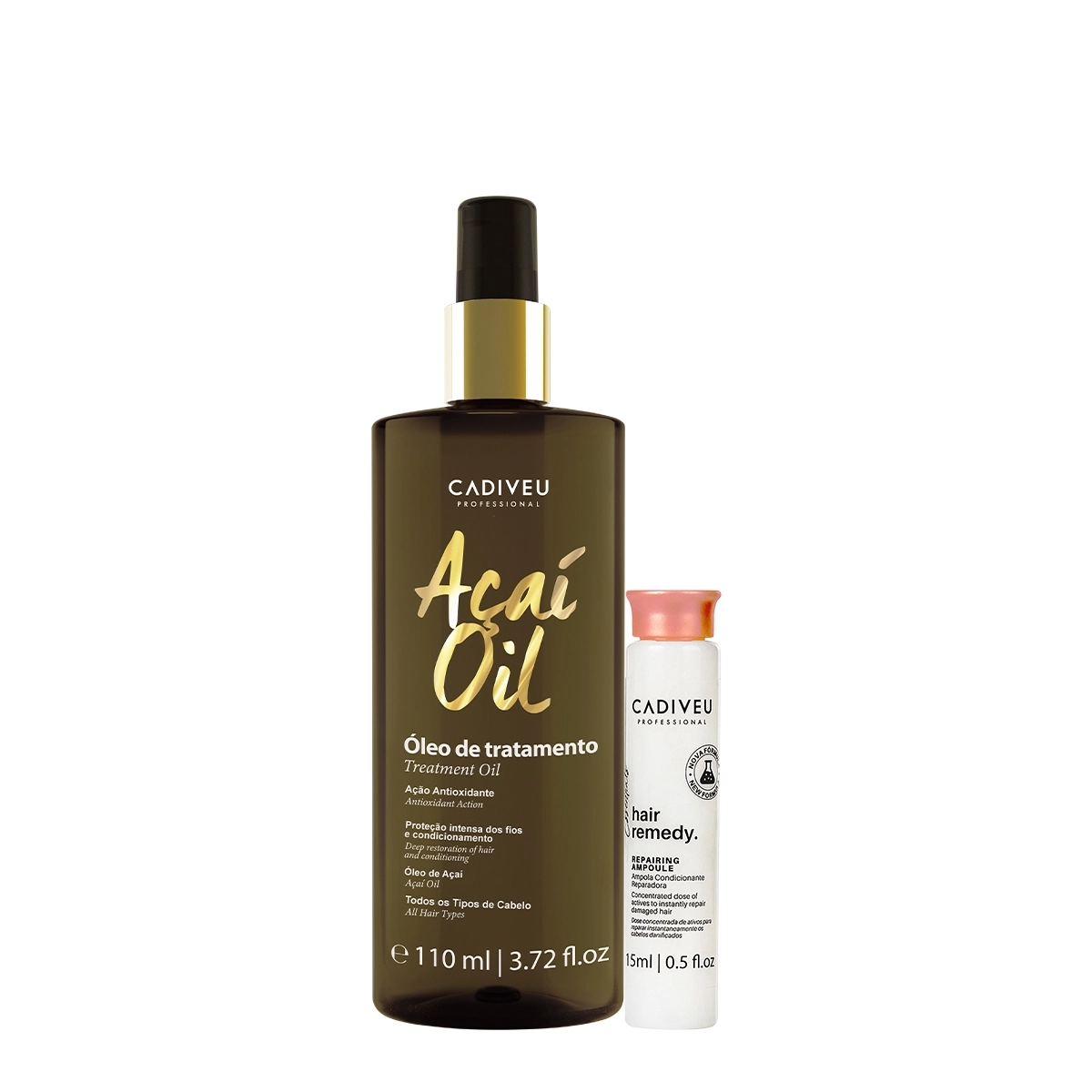 Kit Cadiveu Essentials Hair Remedy Reparadora E Açaí Oil 110 (2 Produtos)