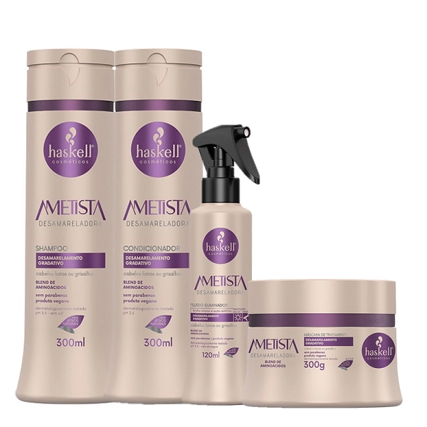 Haskell Ametista Desamarelador Duo 300ml Fluido 120ml E Mascara 300g