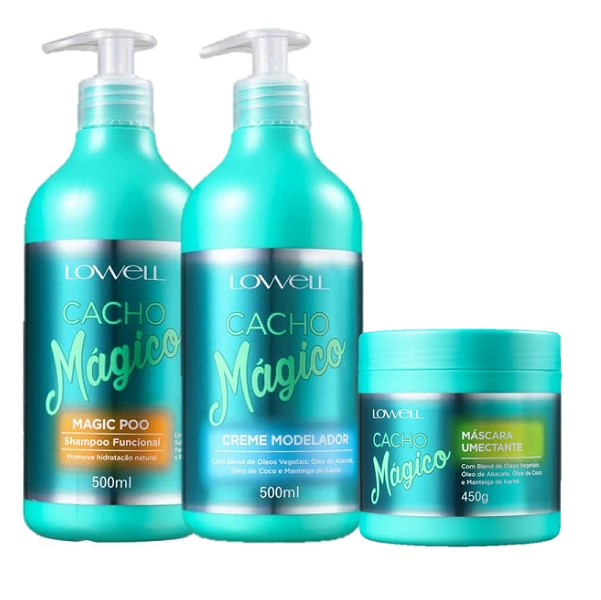 Lowell Cacho Mágico Shampoo 500g Creme 500g E Mascara 450g