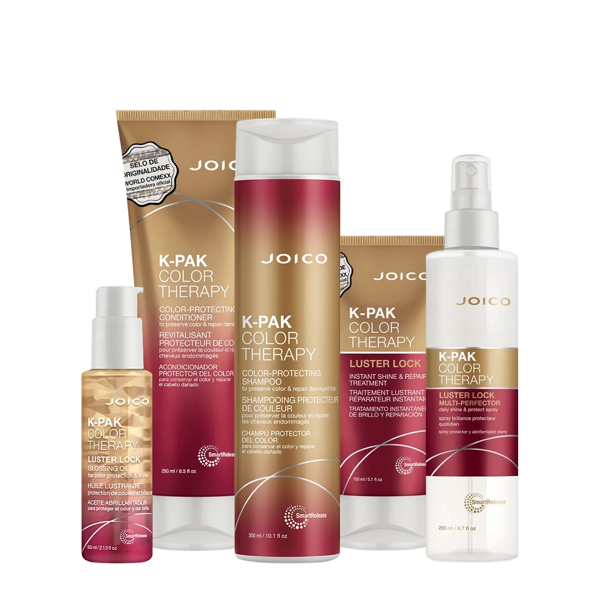 Kit K-PAK Color Therapy Smart Luster Lock Hair Care Total (5 Produtos)