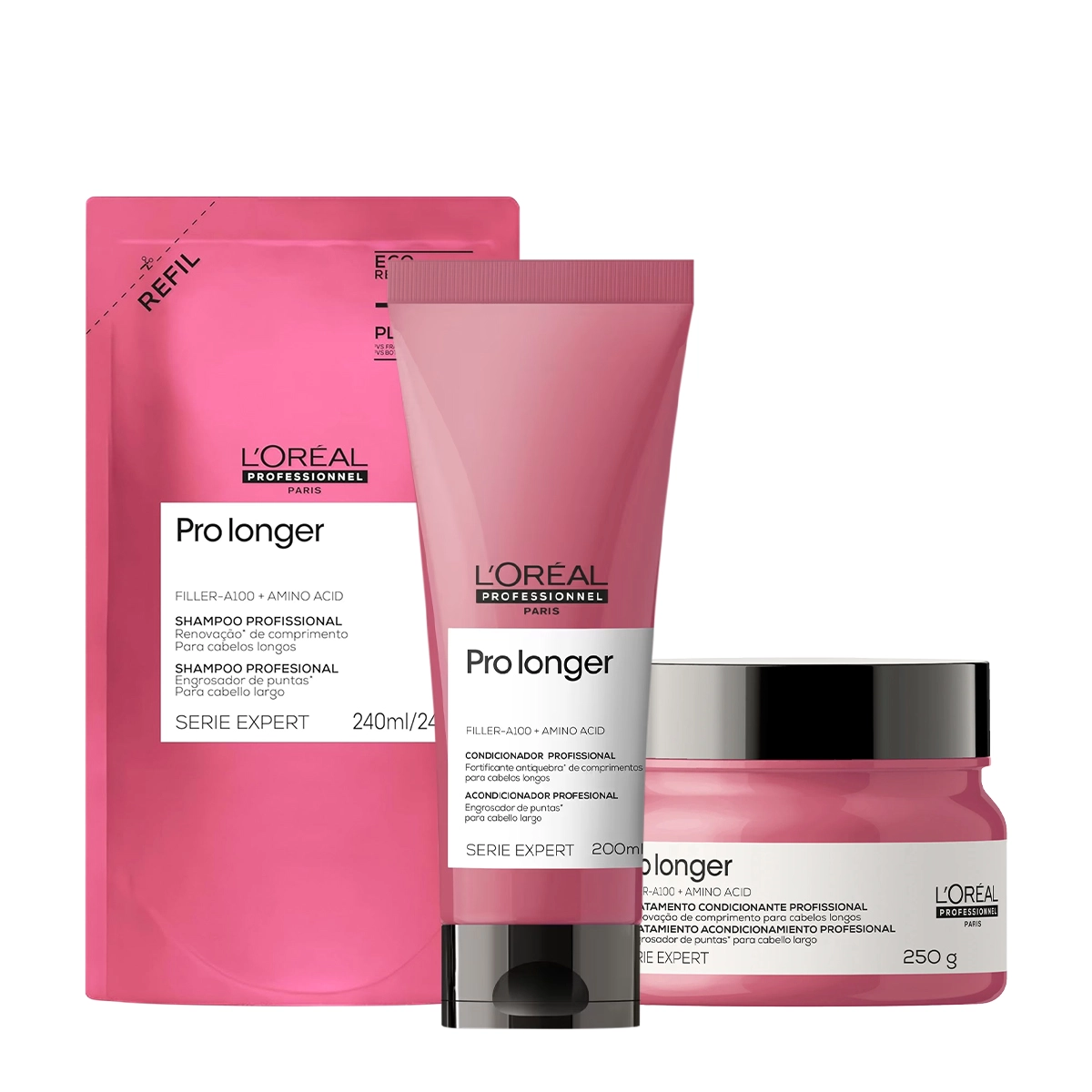 Kit LOréal Professionnel Pro Longer Home Care Refil (3 Produtos)