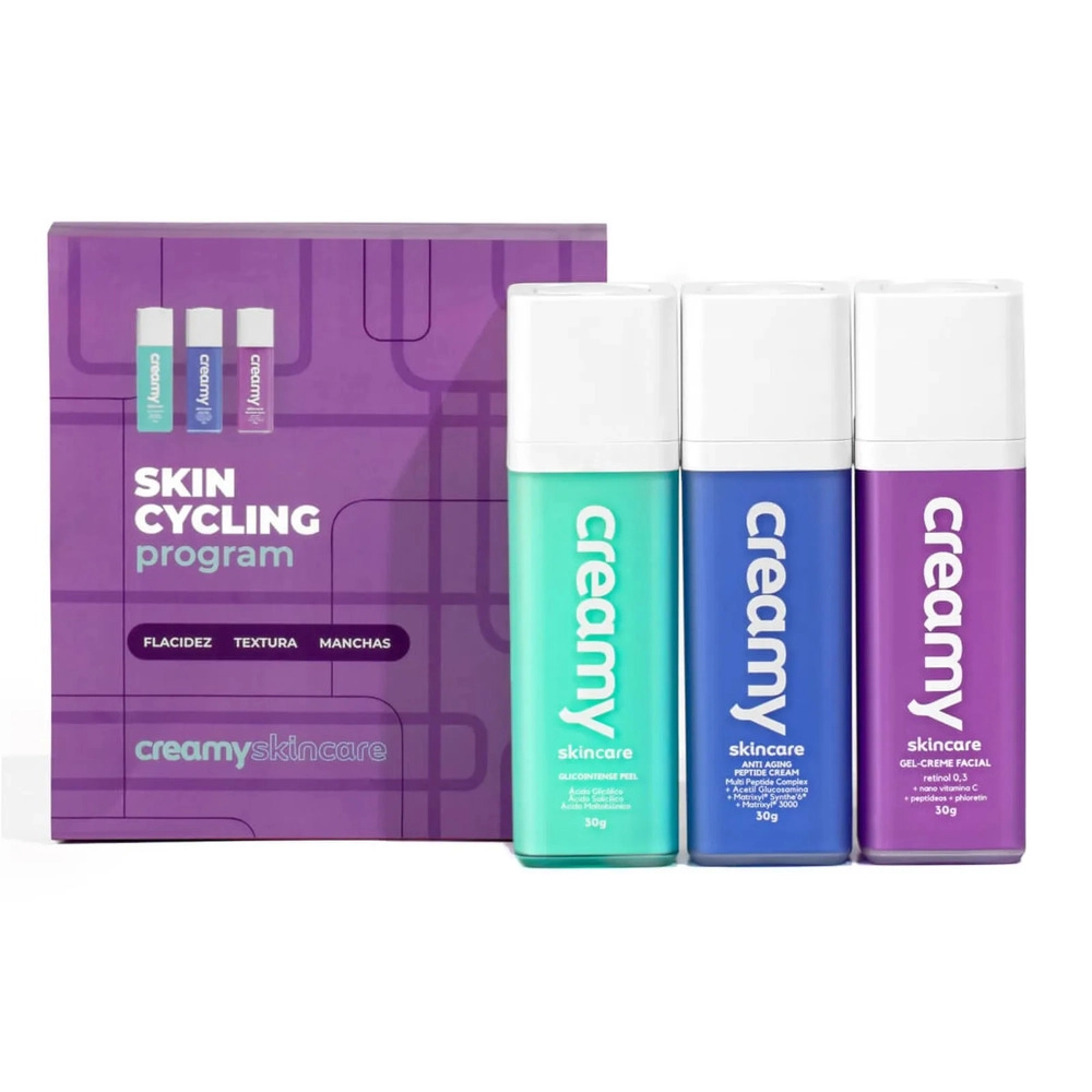 Kit Creamy Skincare Glicointense Peel Anti-Aging Peptide Cream E Anti-Idade (4 Produtos)