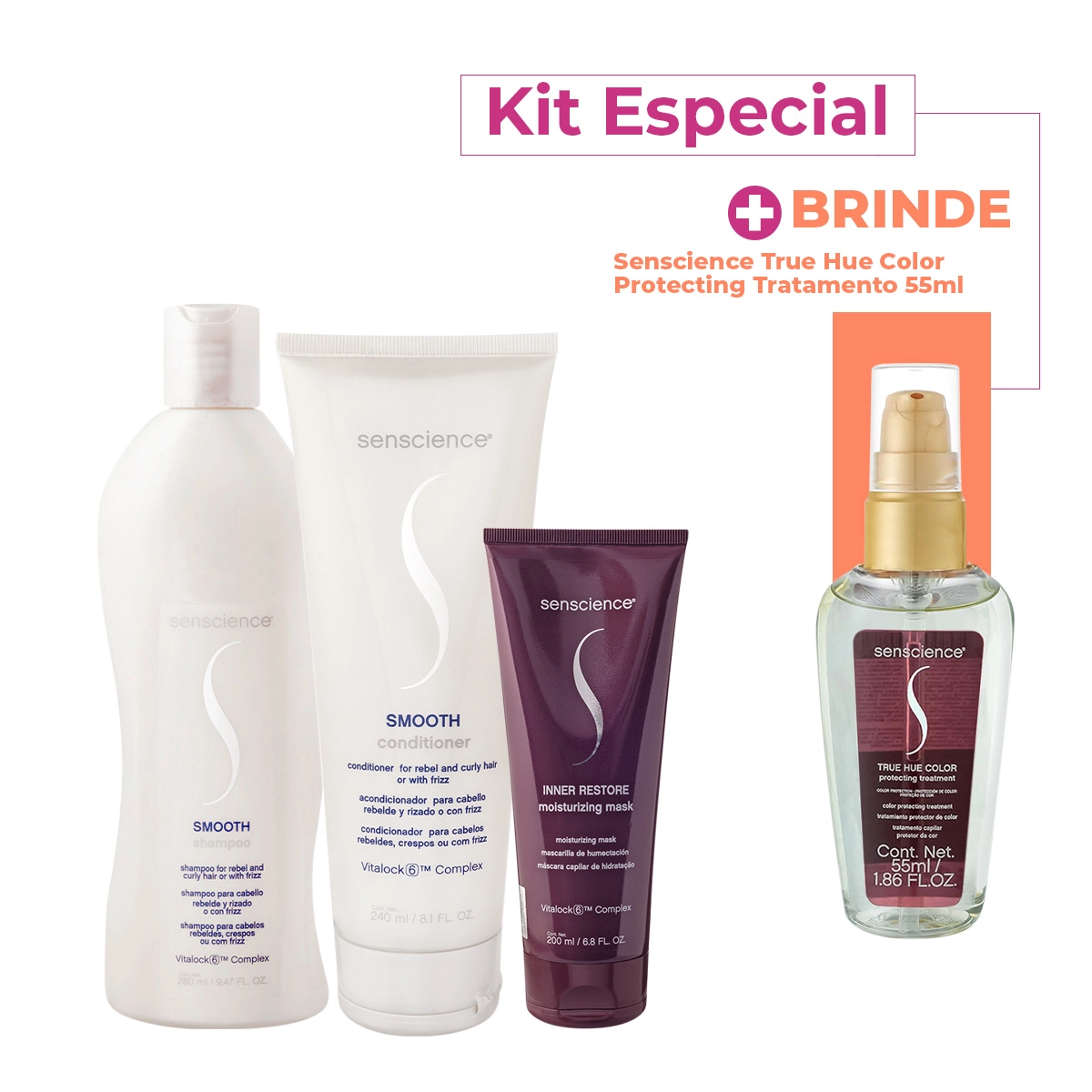 Kit Senscience Smooth True Hue Inner Home Care Sérum (4 Produtos)