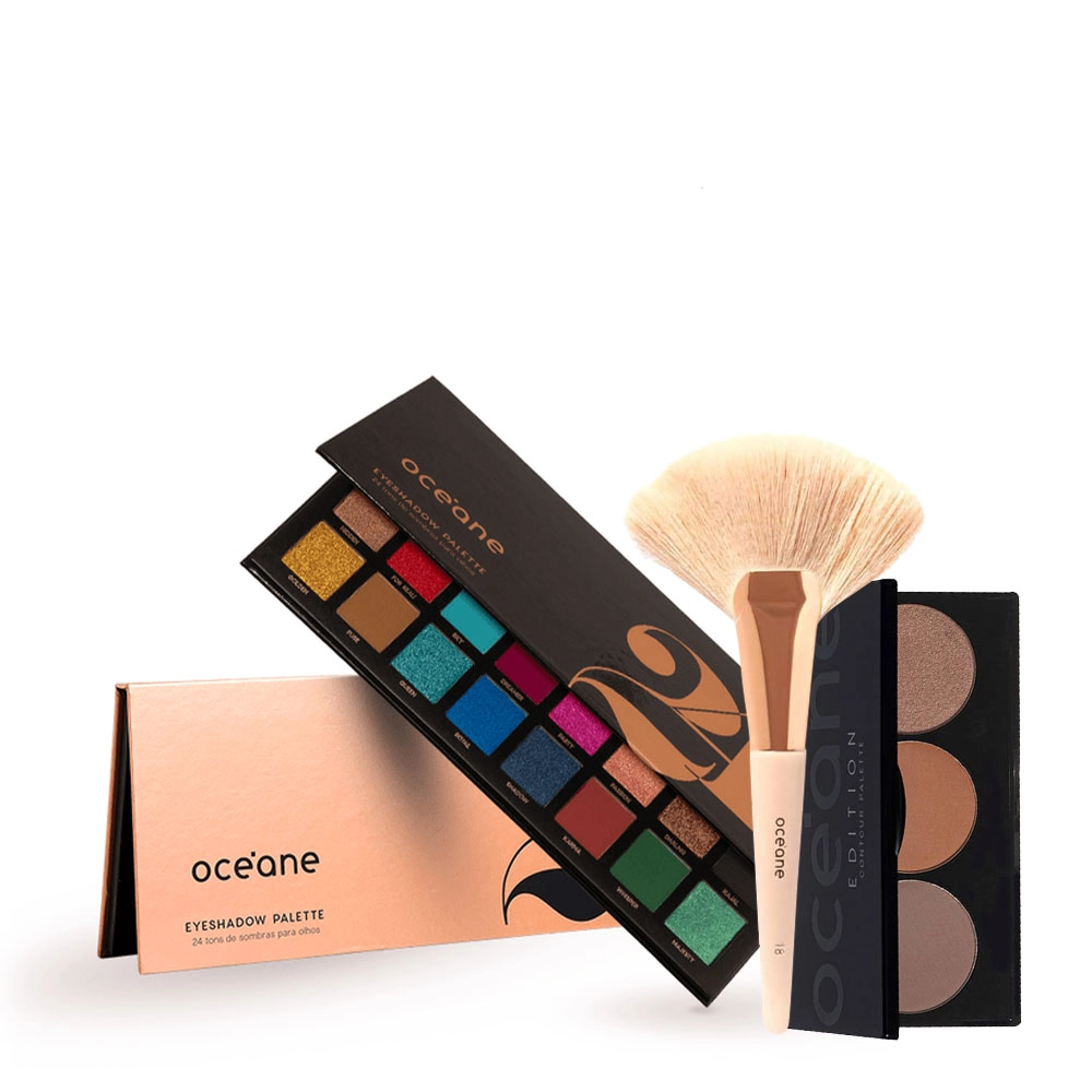 Produto Kit_Oceane_Eyeshadow_Palette_24_Pincel_e_Contorno_Evas_1