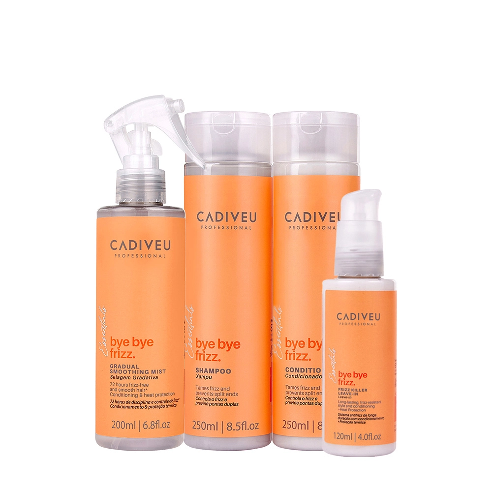 Kit Cadiveu Professional Bye Bye Frizz Shampoo Condicionador Selagem Gradativa E Leave-in (4 Produtos)